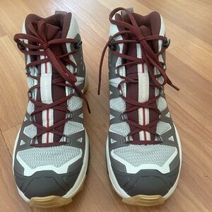 Salomon White and Burgundy Hiking Boots